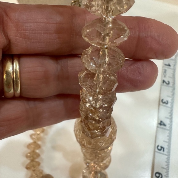Lydell NYC Champagne Faceted Chunky Beaded Statement Necklace | Graduated 16”L - Picture 8 of 11